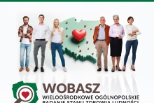 grupa osób w różnym wieku na tle kontur Polski i czerwone serce w centrum