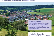 Przypomnienie o konieczności aktualizowania danych zgłoszonych do Centralnej Ewidencji Emisyjności Budynków-plakat