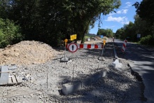 Remontowany odcinek drogi