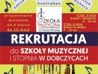 Plakat informujący o tym, że ruszyła rekrutacja do Szkoły Muzycznej w Dobczycach