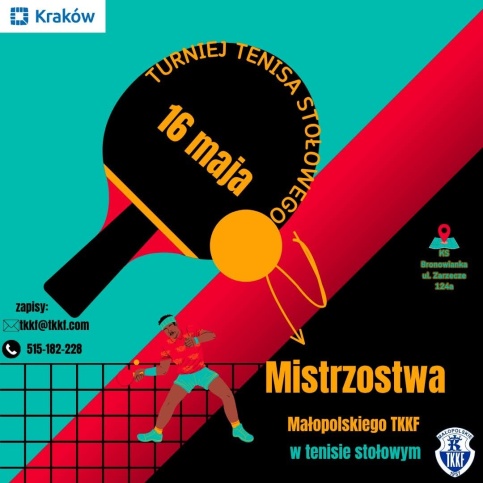 plakat promujacy turniej tenisa stołowego
