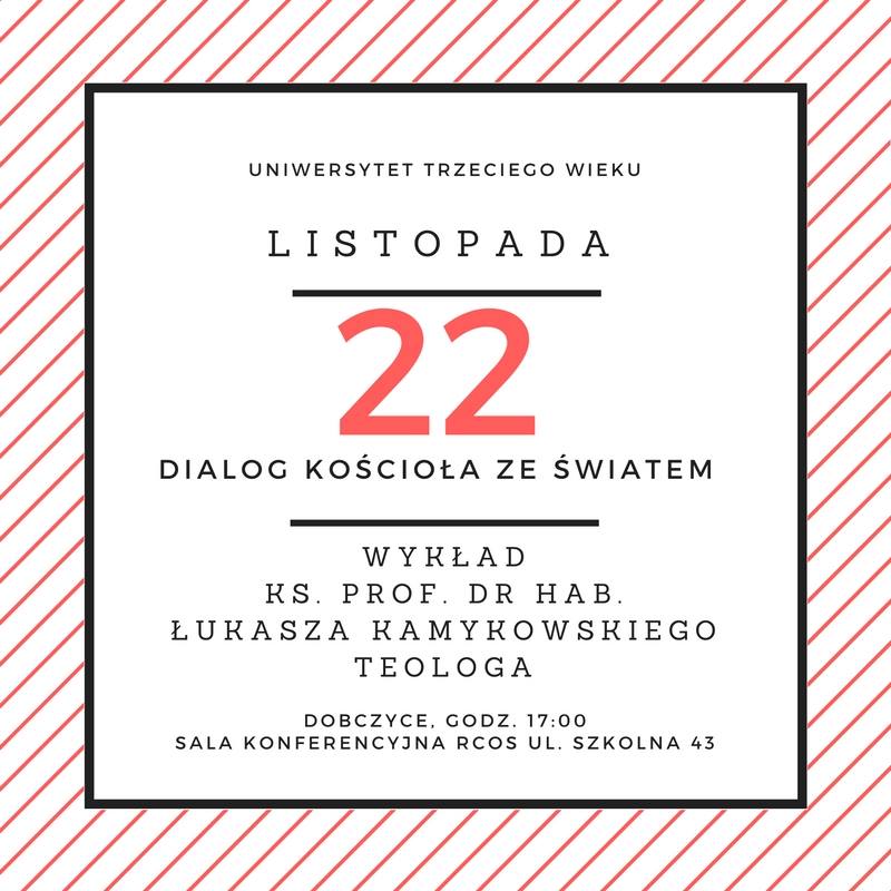 plakat - Dialog kościoła ze światem - wykład