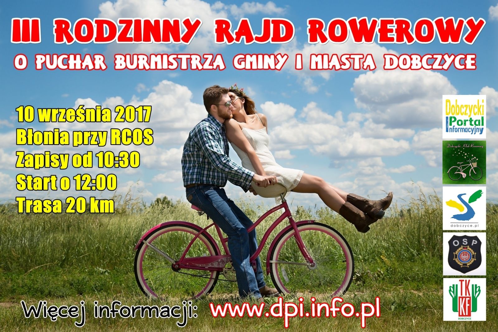 plakat - III Rodzinny Rajd Rowerowy o Puchar Burmistrza Dobczyc