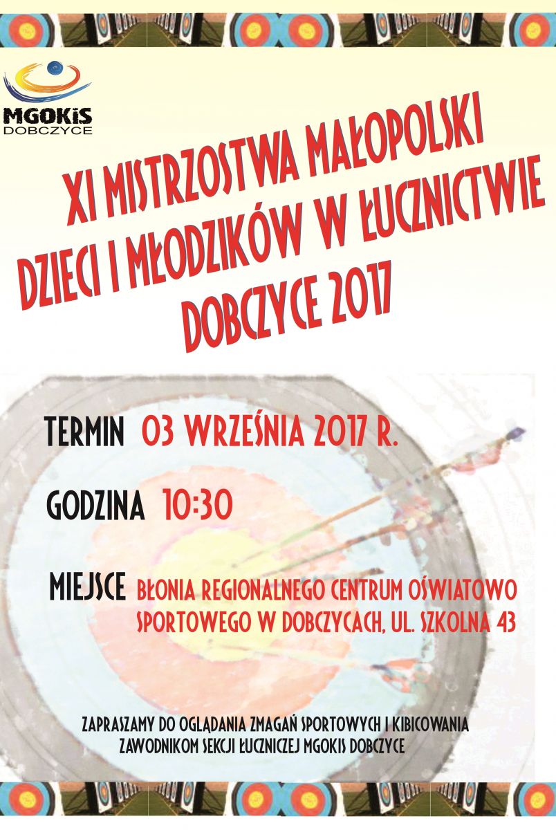 plakat - mistrzostwa w łucznictwie