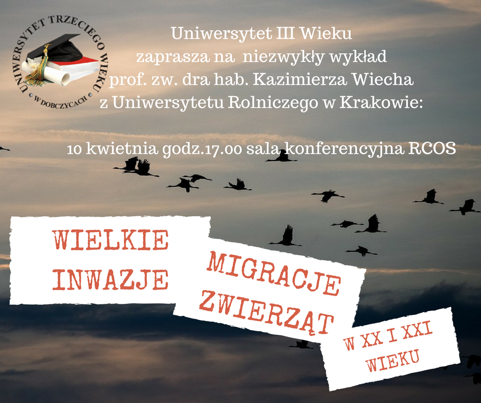 Wielkie inwazje i migracje zwierząt - zapraszamy na wykład - plakat