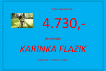 Podziękowanie od organizatorów akcji charytatywnej dla Karinki Flazik