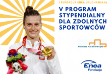 Grafika promująca program stypendialny dla zdolnych sportowców