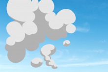 grafika poglądowa unoszący sie smog w tle błękitne niebo