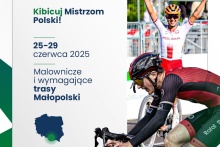Zdjęcie przedstawiające dwóch kolarzy na rowerach.