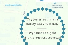 sonda dotycząca zmiany nazwy ulicy Wesołej w Dobczycach