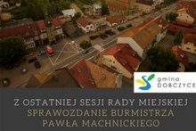 Z ostatniej sesji Rady Miejskiej - sprawozdanie burmistrza Pawła Machnickiego