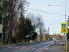 Montaż oświetlenia na przejściu dla pieszych przy budynku poczty