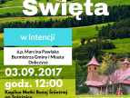 plakat - Msza Święta w intencji burmistrza Marcina Pawlaka