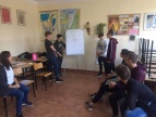 Zdjęcie przedstawia uczniów Zespołu Szkół w Dobczycach, uczestników projektu "Kulturalny kulturysta"