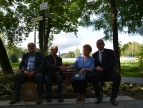 Uroczystości na Skwerze Przyjaźni w parku miejskim w Dobczycach