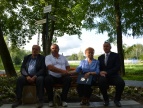 Uroczystości na Skwerze Przyjaźni w parku miejskim w Dobczycach