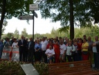 Uroczystości na Skwerze Przyjaźni w parku miejskim w Dobczycach