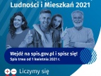 Narodowy Spis Ludności i Mieszkań 2021 na obrazku grupa czterech osób