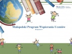 dzieci, książki i napis: Małopolski Program Wspierania Uczniów