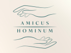 Dwie dłonie i napis: Amicus Hominum