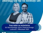 Na obrazku kobieta i mężczyzna oraz napis: nabór na rachmistrza do Narodowego Spisu Powszechnego Ludności i Mieszkań 2021