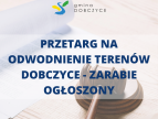 logo gminy oraz napis: przetarg na odwodnienie terenów Dobzyce - Zarabie ogłoszony