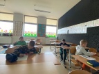 Uczniowie wykonują zadania w ramach Małopolskiej Tarczy Antykryzysowej .