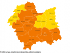 mapka jakości powietrza w dniu 5 marca 2018 w Województwie Małopolskim