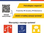plakat informujący o nieodpłatnej pomocy prawnej