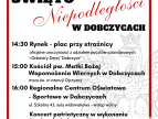plakat z programem obchodów Narodowego Święta Niepodległości w Dobczycach
