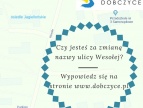sonda dotycząca zmiany nazwy ulicy Wesołej w Dobczycach