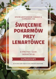 plakat informujący o święceniu pokarmów przy Lenartówce