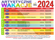 plakat przedstawiający harmonogram zajęć plastycznych