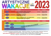 kolorowy plakat "artystyczne wakacje"