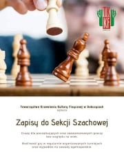 plakat z drewnianymi szachami 