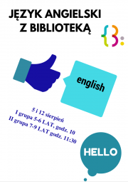 Plakat język angielski z Biblioteką