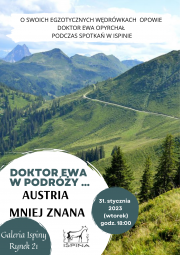 Austria mniej znana - zaproszenie na spotkanie z cyklu dr Ewa w podróży