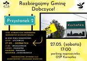 Żółty plakat z cyklem otwartych treningów biegowych w sołectwach