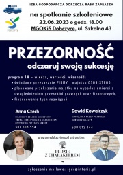 Plakat pt, Przezorność -oczaruj swoją sukcesje"