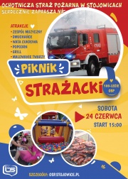 Plakat pikniku strażackiego w miejscowości Stojowice