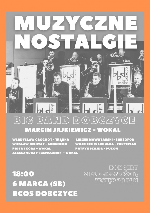 plakat promujący koncert Muzyczne Nostalgie