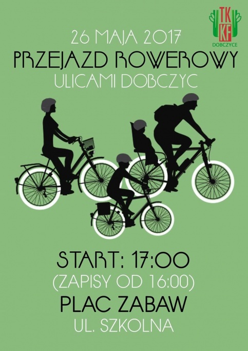 plakat promujący przejazd rowerowy ulicami Dobczyc