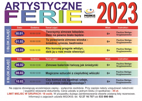 Atrakcyjne ferie z MGOKiS Dobczyce