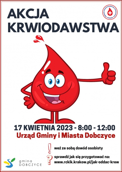 plakat informujący o akcji krwiodawstwa