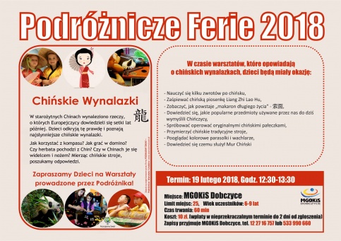 plakat Podróżnicze Ferie 2018