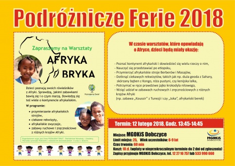 plakat Podróżnicze Ferie 2018