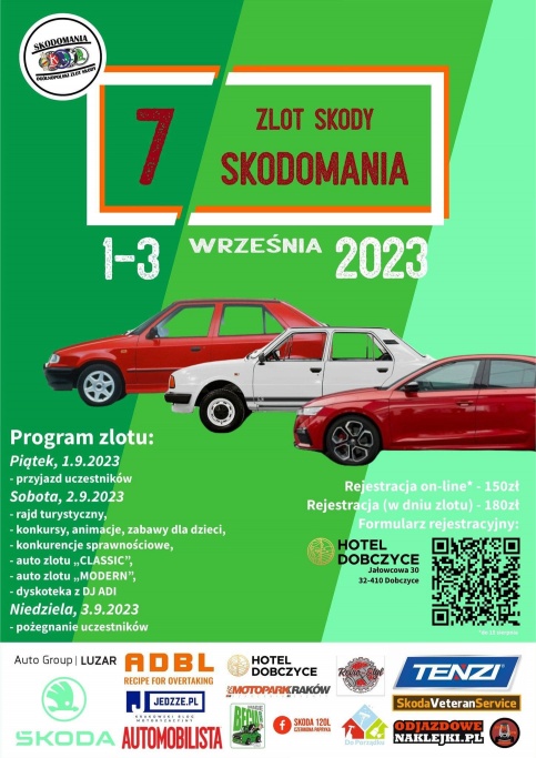 zielony plakat z autami 