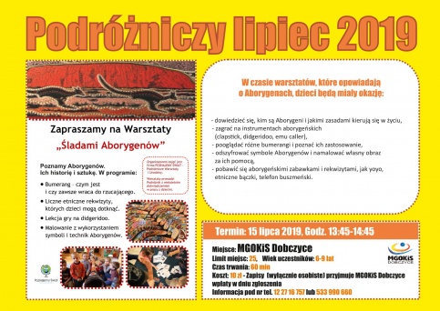 plakat - Warsztaty podróżnicze - Śladami Aborygenów