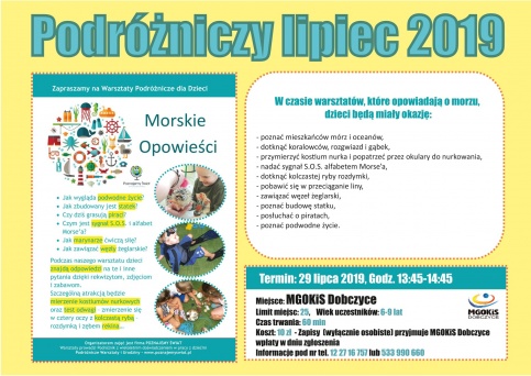 plakat - Warsztaty podróżnicze - Morskie opowieści