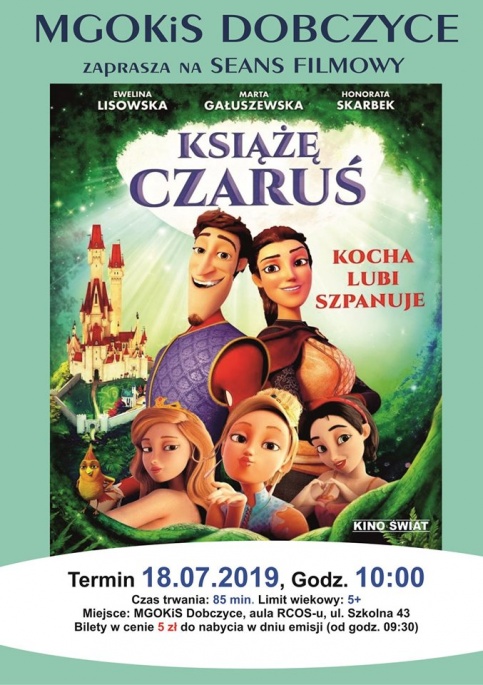 plakat - Seans filmowy - Książe Czaruś - kocha, lubi, szpanuje